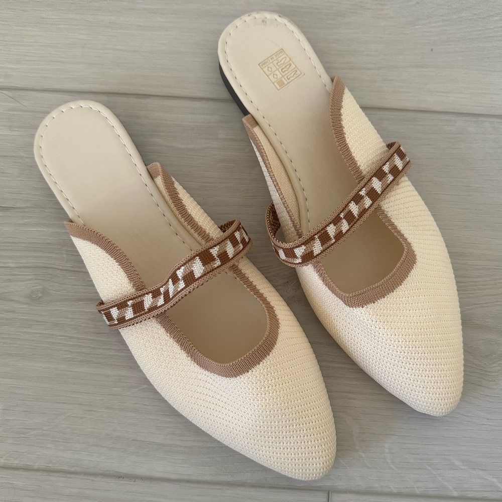 Beige Slingback Flats